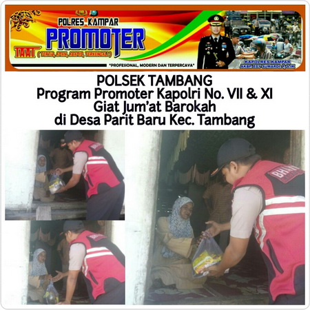 Polsek Tambang Bantu Warga Desa Parit Baru